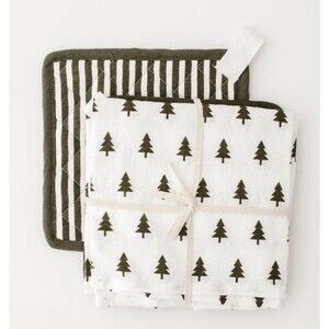 HEIRLOOMED HOLIDAY APRON & Hot Pad Gift Set New